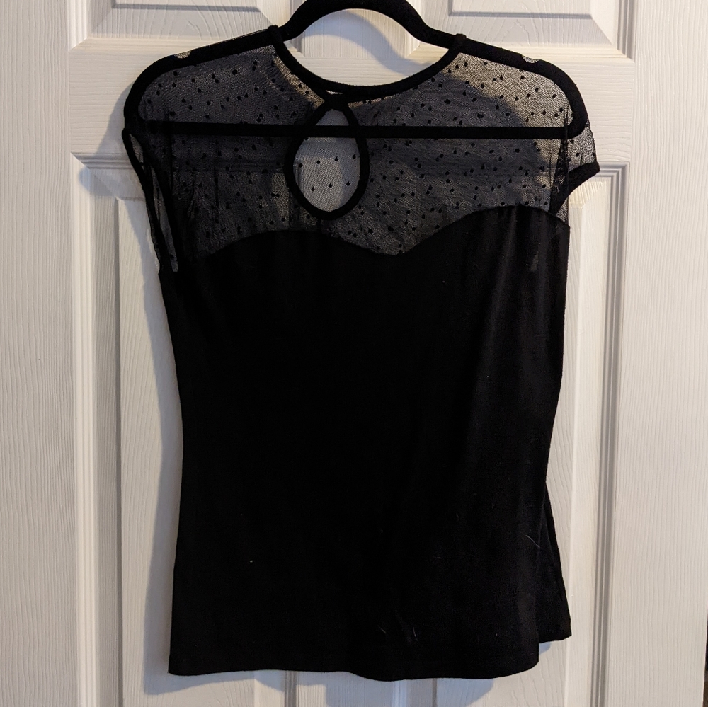 Pin-up Rockabilly Alt Sheer Black Top